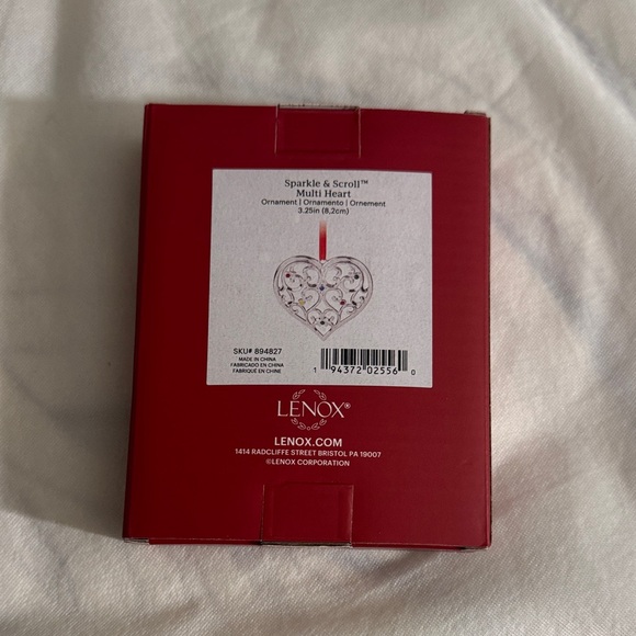 Lenox Sparkle & Scroll Multi Heart Ornament - New In the Box ✨ - Picture 2 of 4